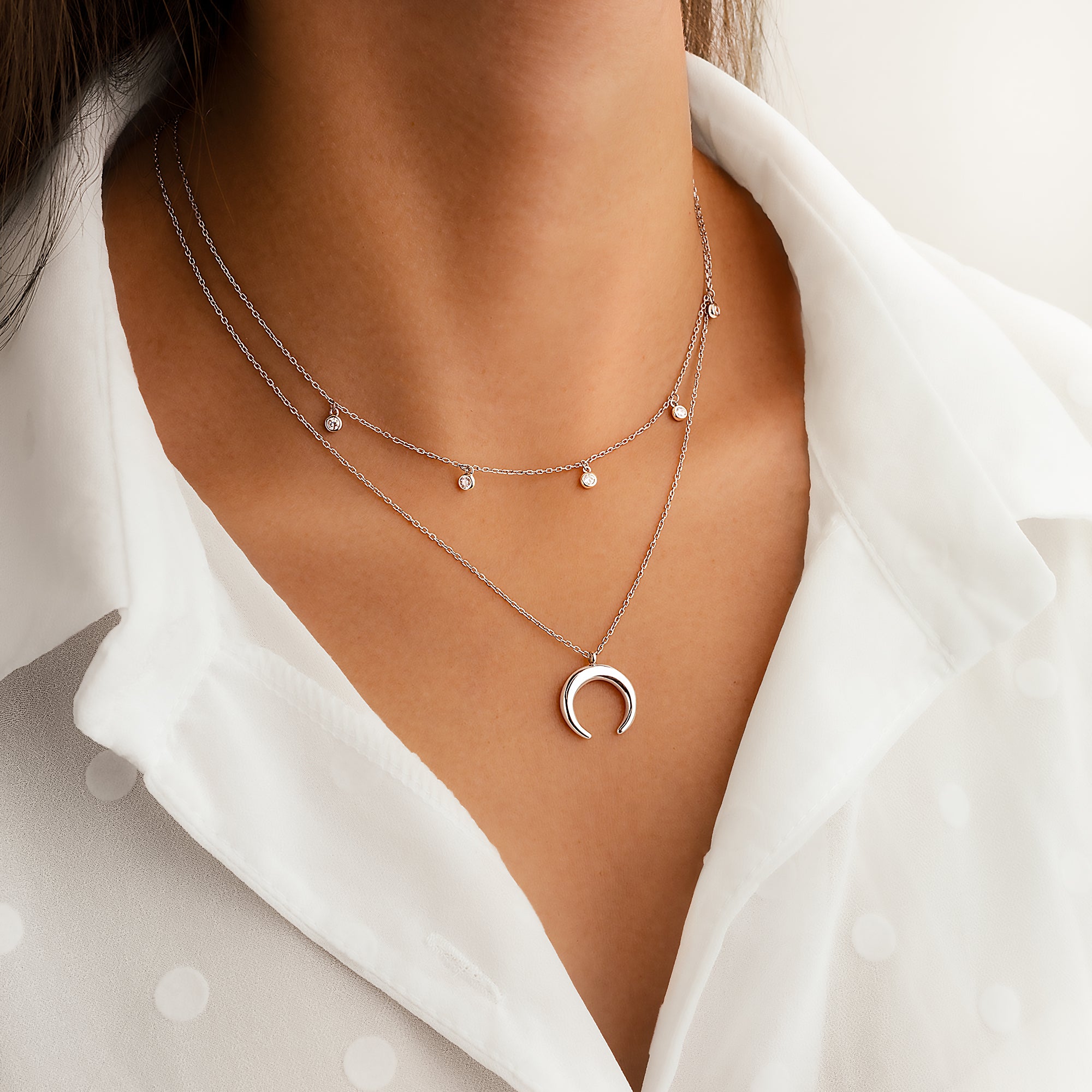 Collana Mezzaluna Zircone - Chiara Jewels
