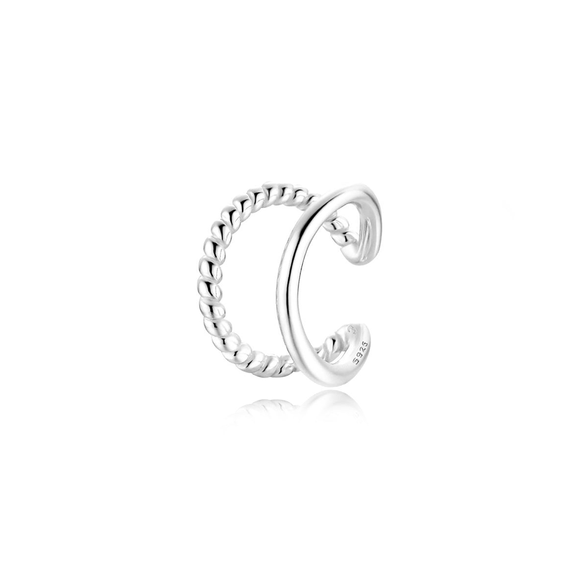 Bello London Cleo Orecchini A Clip Argento Con Pietra Chiara E Cristalli – Per Orecchie Non Forate - 3